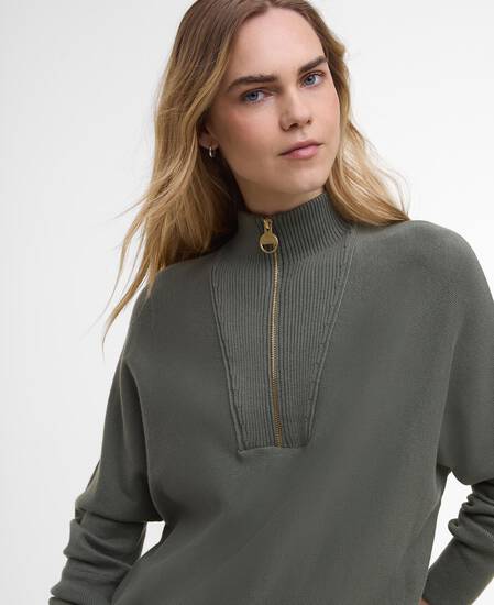 Lola Half-Zip Jumper Dusky Khaki