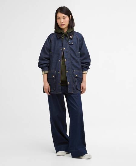Barbour x Levi's Oversized Bedale Denim Jacket Dark Authentic