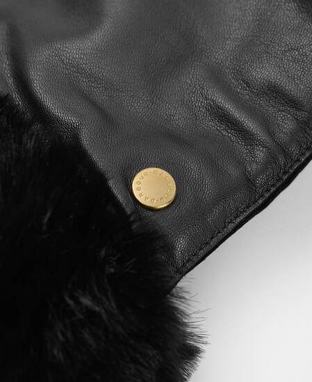 Daniella Leather Mittens Black