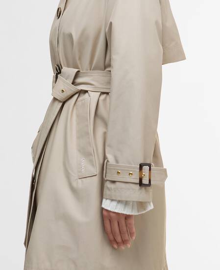 Maia Showerproof Trench Coat Mist/Hessian Tartan