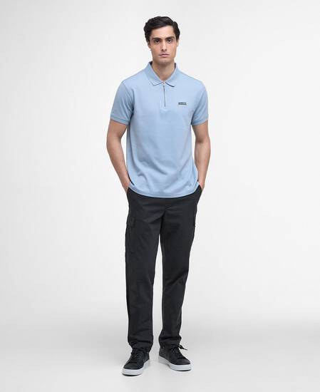 Innes Interlock Polo Shirt Cool Blue Innes Interlock Polo Shirt Cool Blue