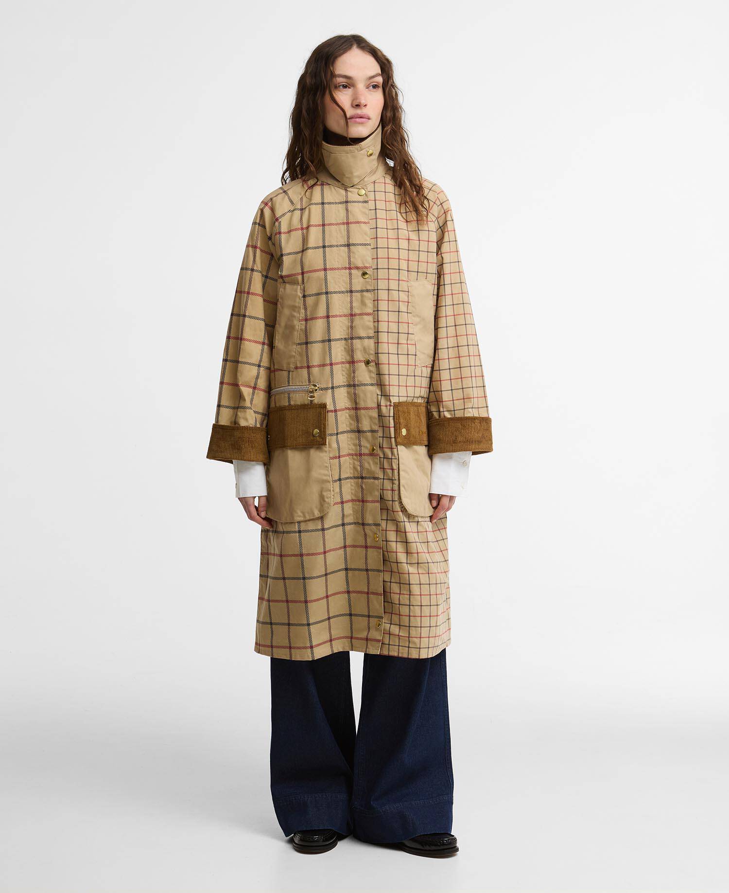 Car Coat Hollington Check Beige Tattersall image number 1