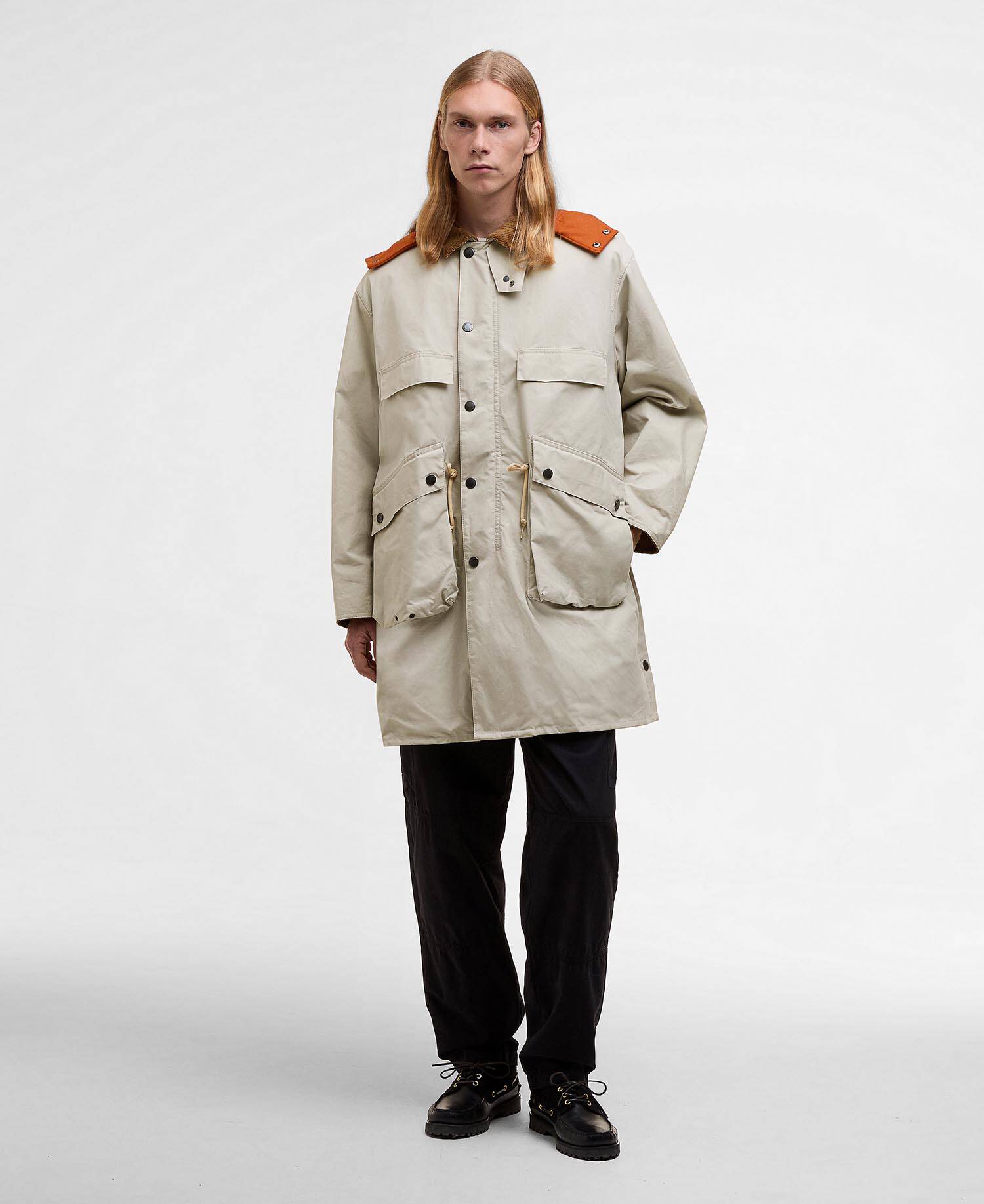 Barbour x Kaptain Sunshine Oversized Bedale Casual Field Coat Clay image number 0