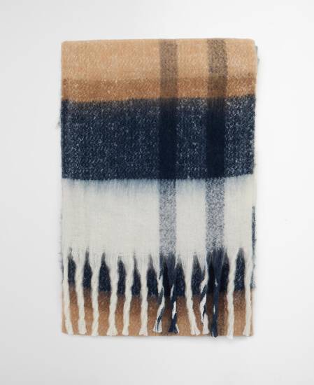 Isla Tartan Boucle Scarf Hessian Tartan
