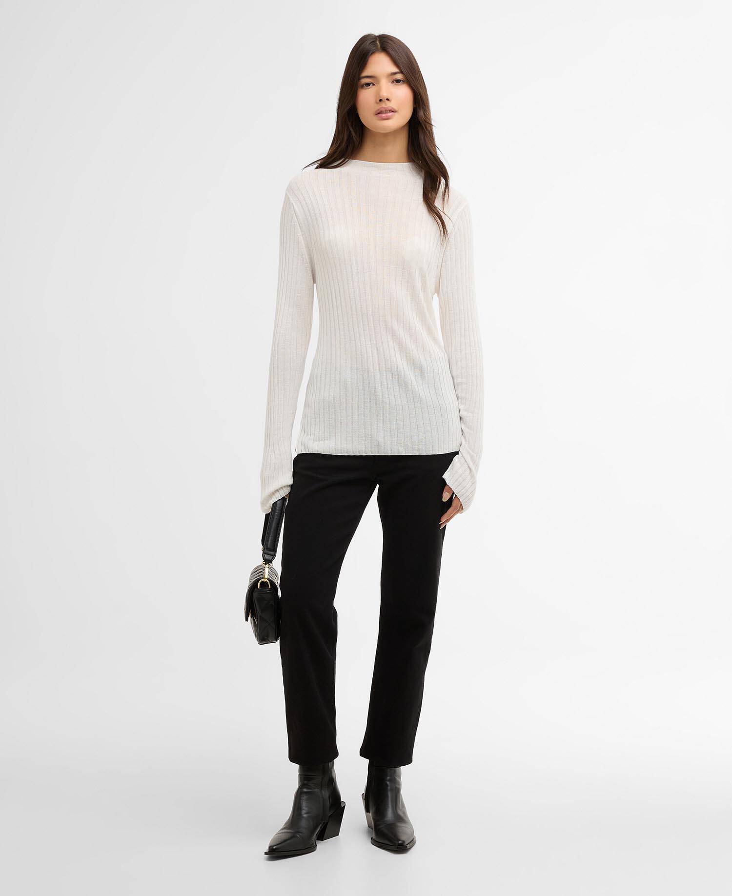 Ozara Ribbed Jumper Off White image number 1