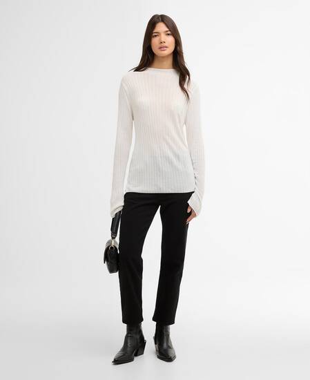 Ozara Ribbed Jumper Off White
