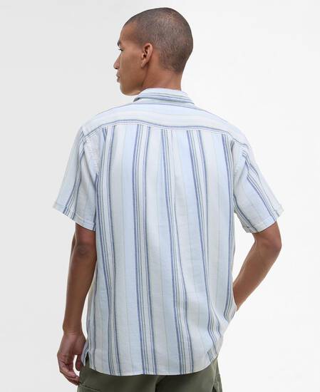 Westsand Striped Short-Sleeved Shirt Bleached Blue