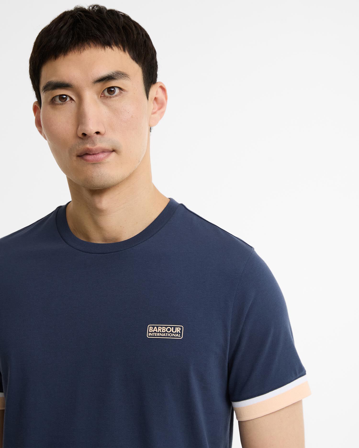Deep Cuff Evan Tipped T-Shirt Oxford Navy