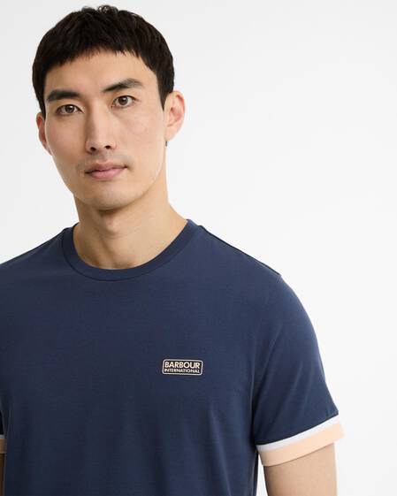 Deep Cuff Evan Tipped T-Shirt Oxford Navy