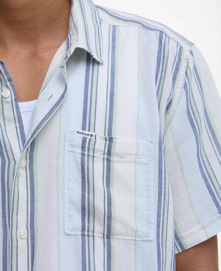 Westsand Striped Short-Sleeved Shirt Bleached Blue