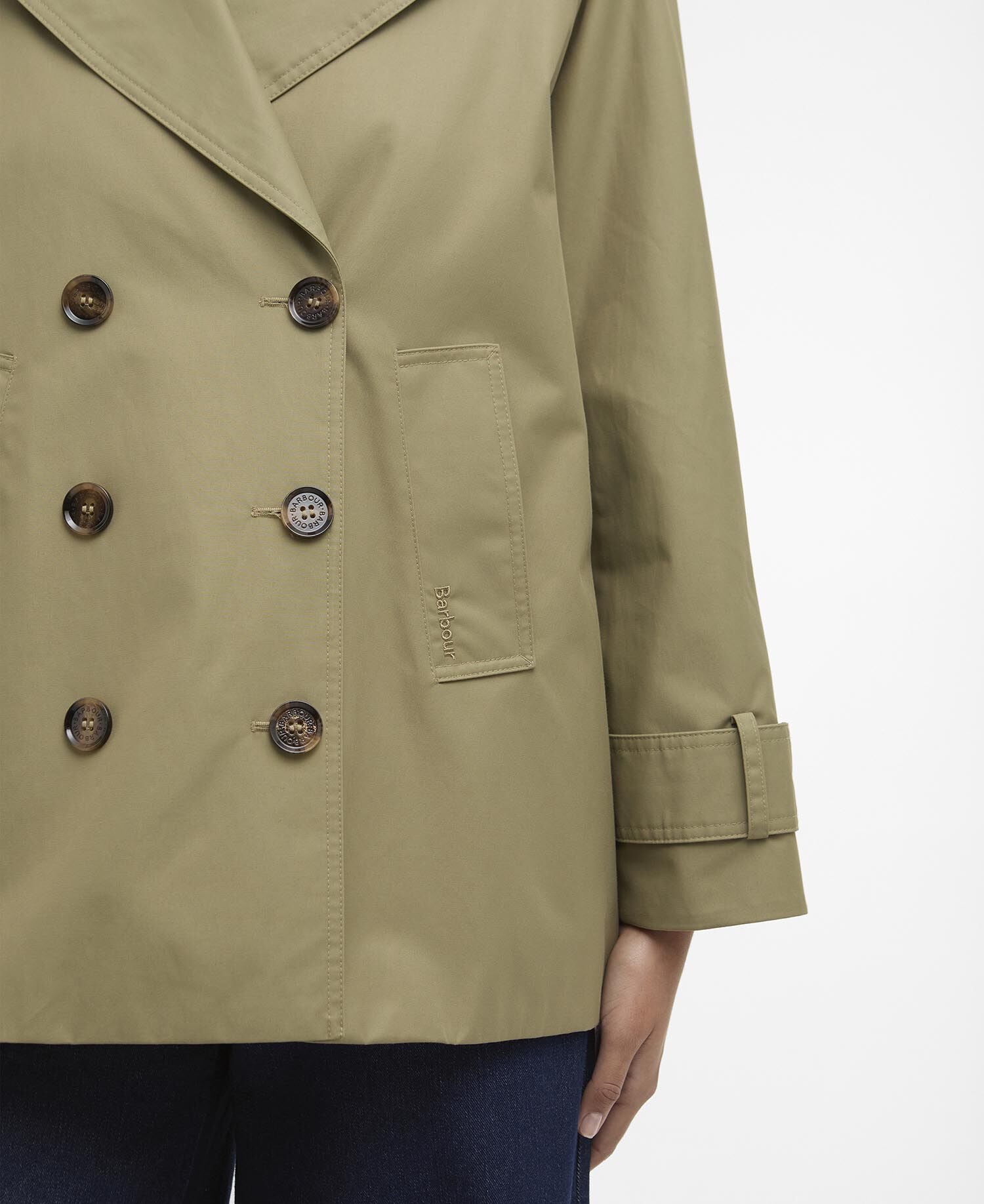 Maisy Showerproof Jacket Bleached Olive/Dress Navy Tartan