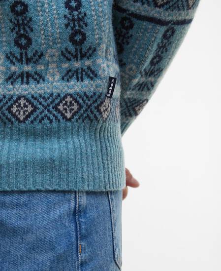 Grangetown Fair Isle Crew Neck Jumper Bluestone