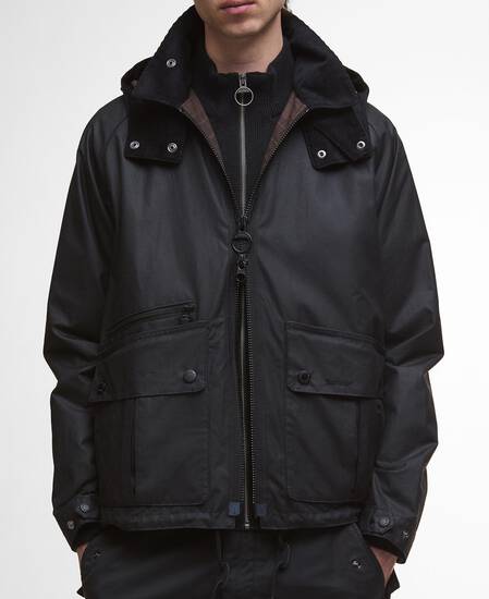 Re-Engineered Bardon Spey Waxed Jacket Black