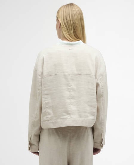 Gabby Collarless Overshirt Mist