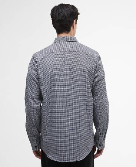 Watson Houndstooth Long-Sleeved Shirt Black