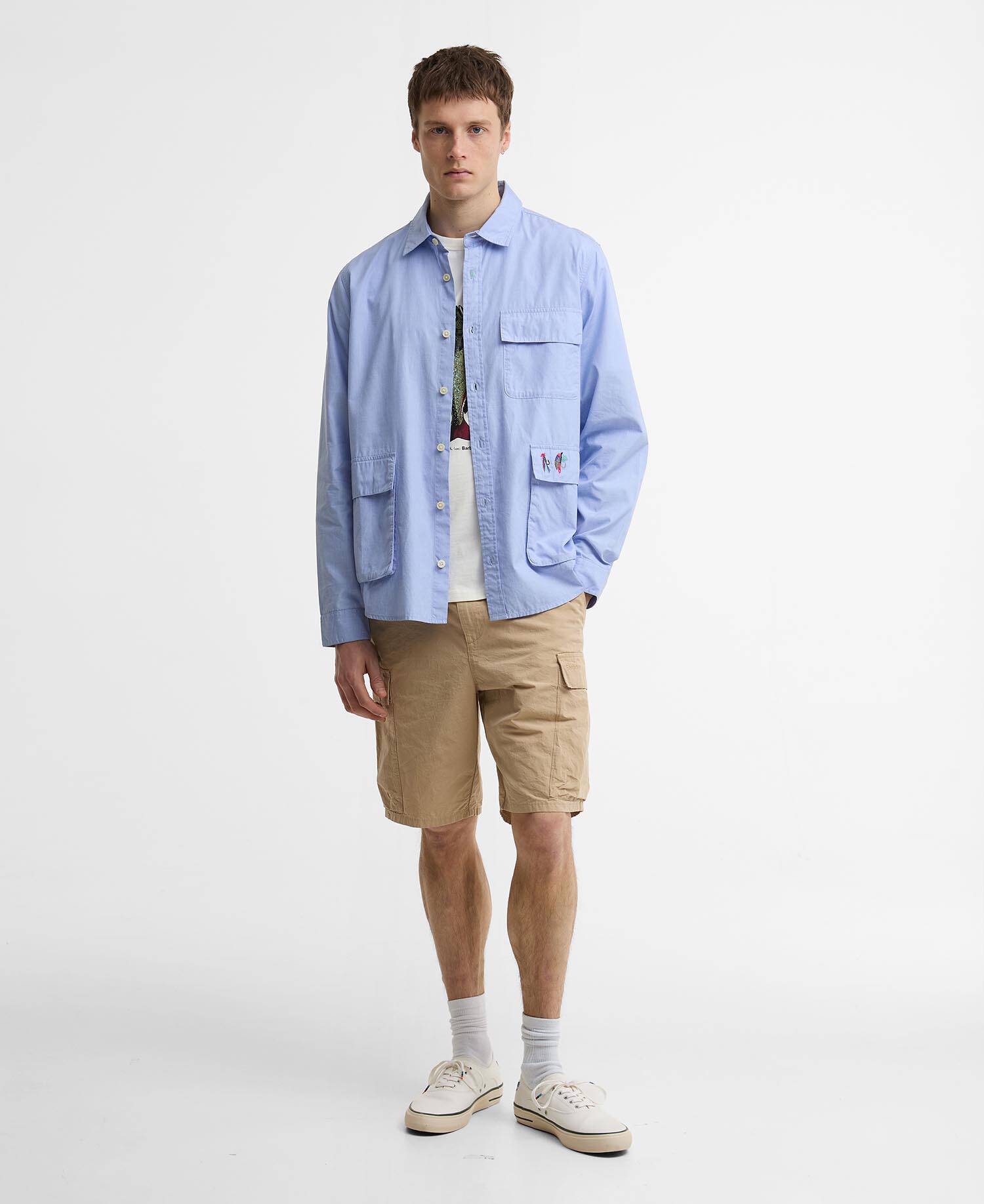 Paul Smith Loves Barbour Swale Shirt Mid Blue image number 1