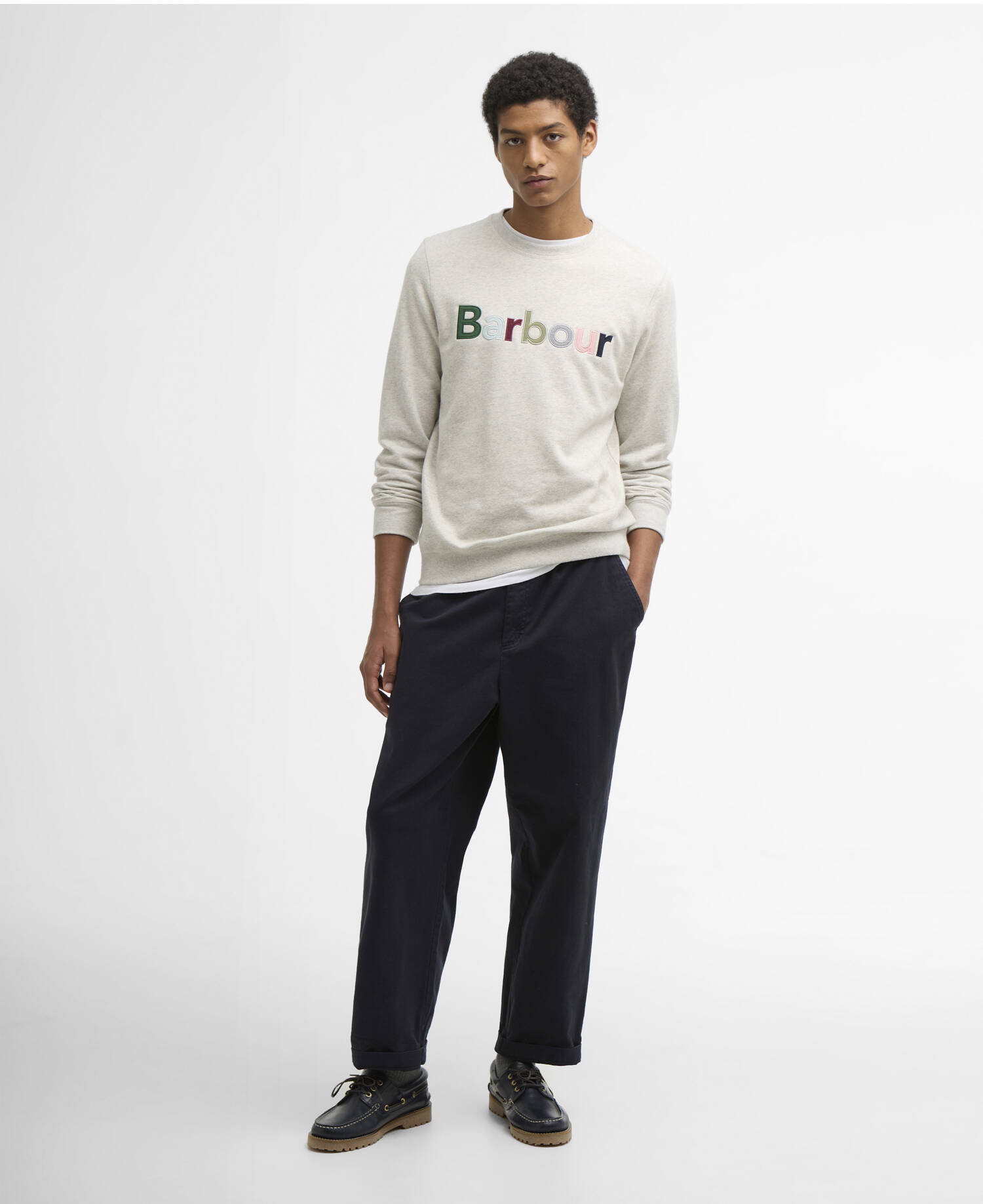Pique Logo Sweatshirt Ecru Marl image number 1