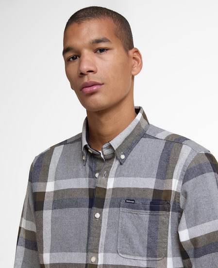 Folley Tailored Long-Sleeved Shirt Light Grey Marl Folley Tailored Long-Sleeved Shirt Light Grey Marl