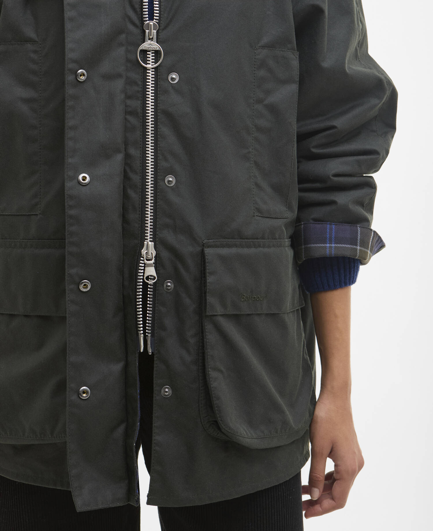 Barbour x ARKET Women's Fairgame Waxed Jacket Sage image number 4