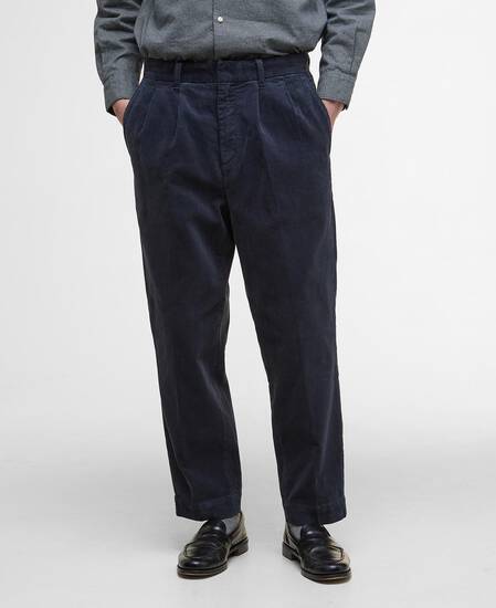 Ted Relaxed Cord Trousers Navy