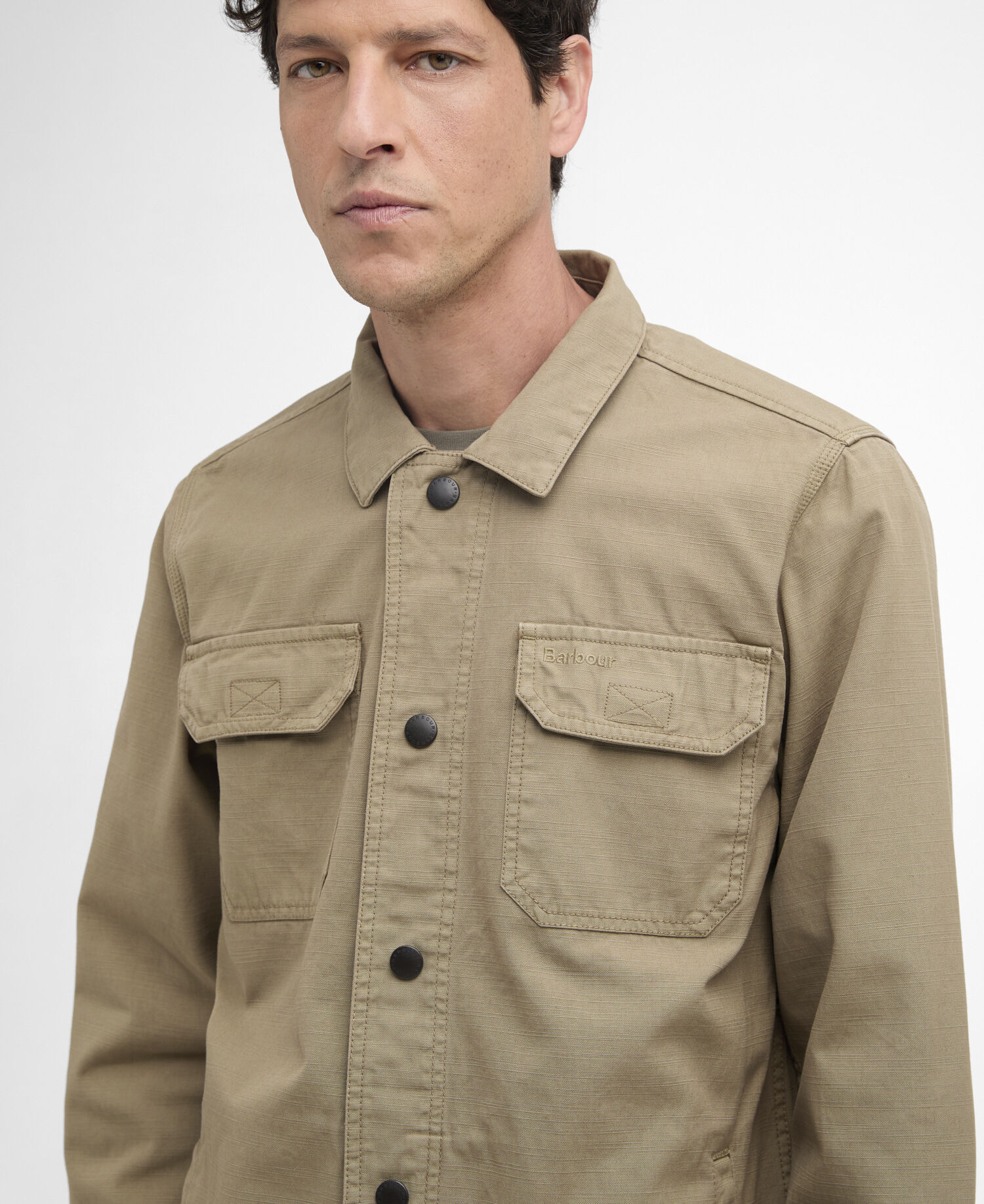Overshirt Draftmen Cotton Slub Grey Olive
