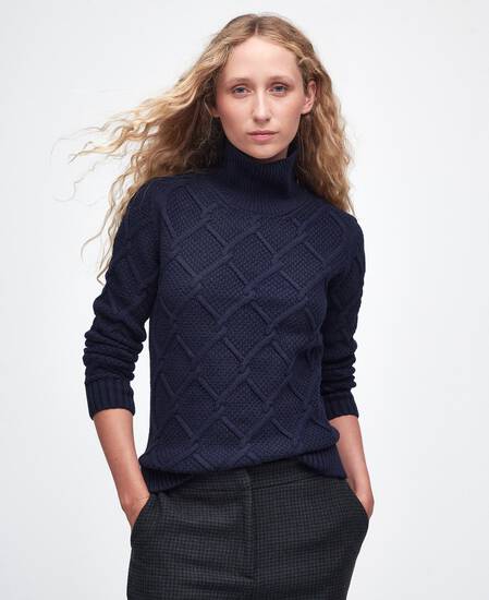 Burne Roll Neck Jumper Classic Navy