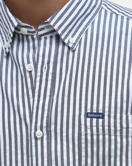 Camicia Cresswell a maniche lunghe in seersucker leggermente aderente 