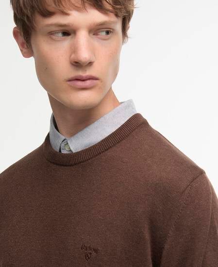 Pima Cotton Crew Neck Jumper Umber