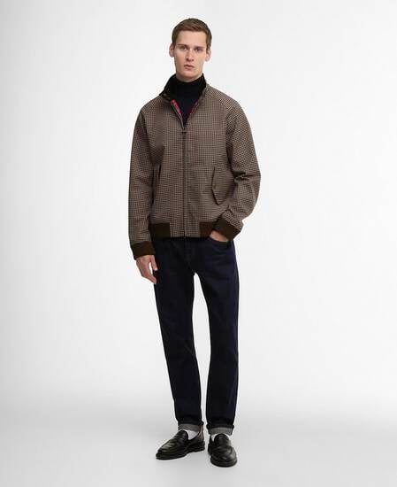 Barbour x Baracuta Porton Showerproof Jacket Brown Houndstooth