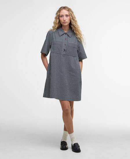 Sonia Striped Mini Dress Navy/Salt Stripe