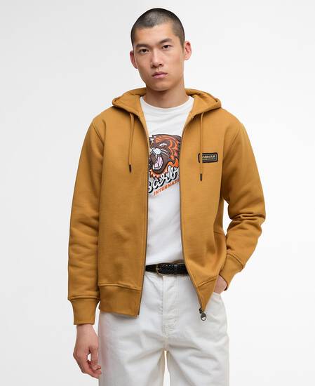 Felpa con cappuccio e chiusura a zip Donnington Shaded Mustard