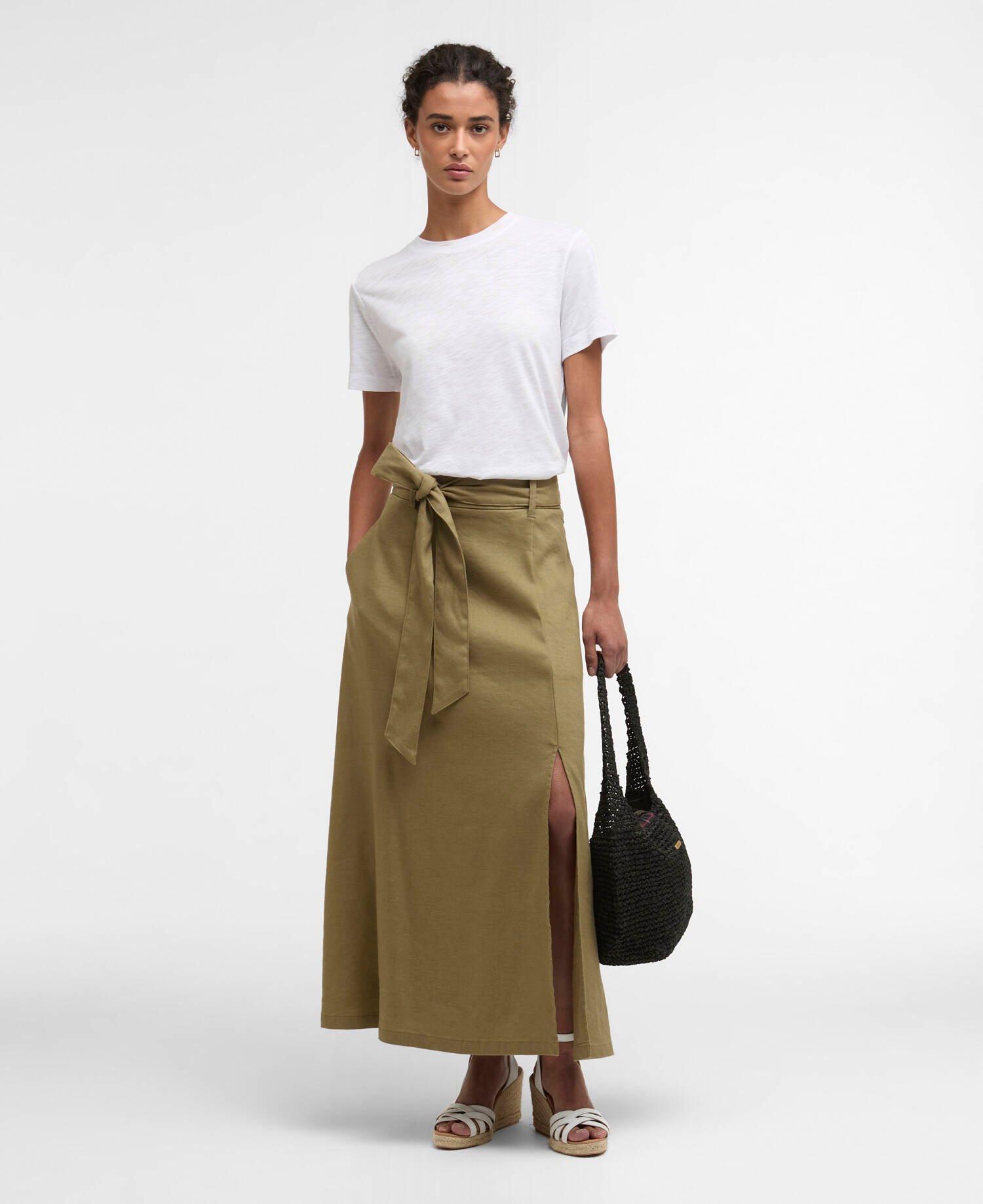 Gabby Maxi Skirt Bleached Olive image number 0