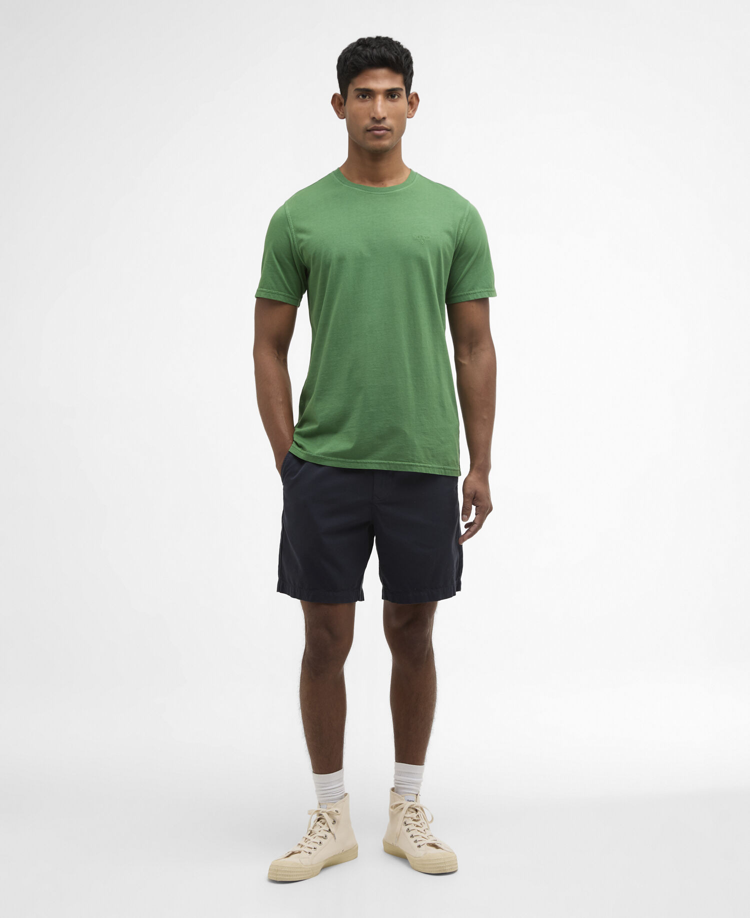 T-Shirt Washed Tartan Washed Green