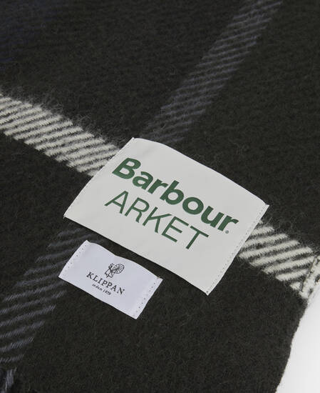 Barbour x ARKET Klippan Wool Blanket Blue