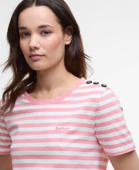 T-shirt Ferryside con motivo a righe Coral Stripe
