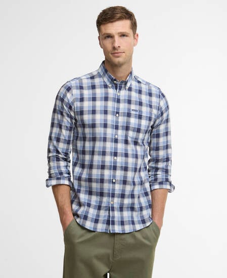 Harwood Gingham Long-Sleeved Tailored Shirt Blue