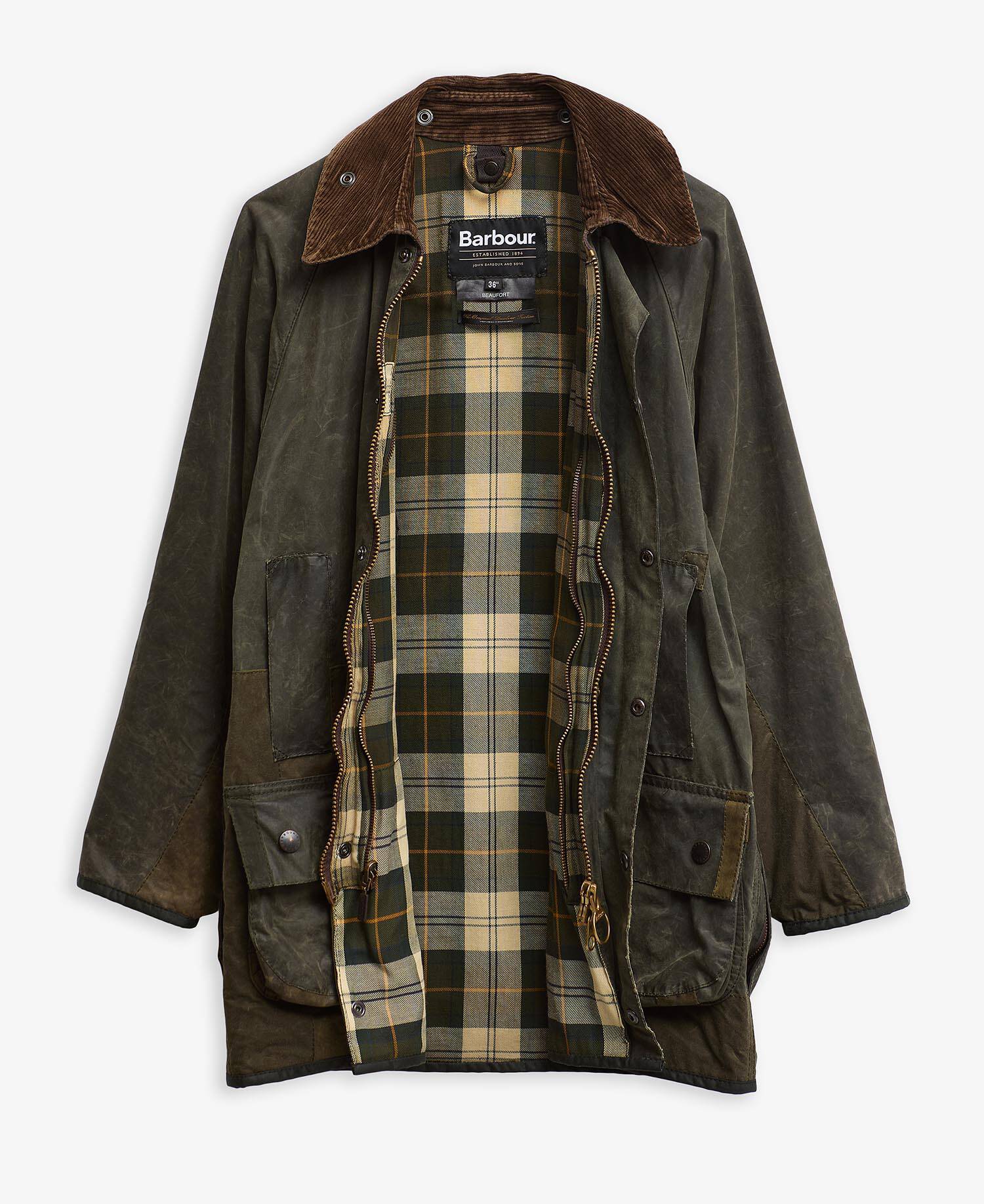 Barbour Re-Loved Beaufort Waxed Jacket - Size 36 Sage image number 1