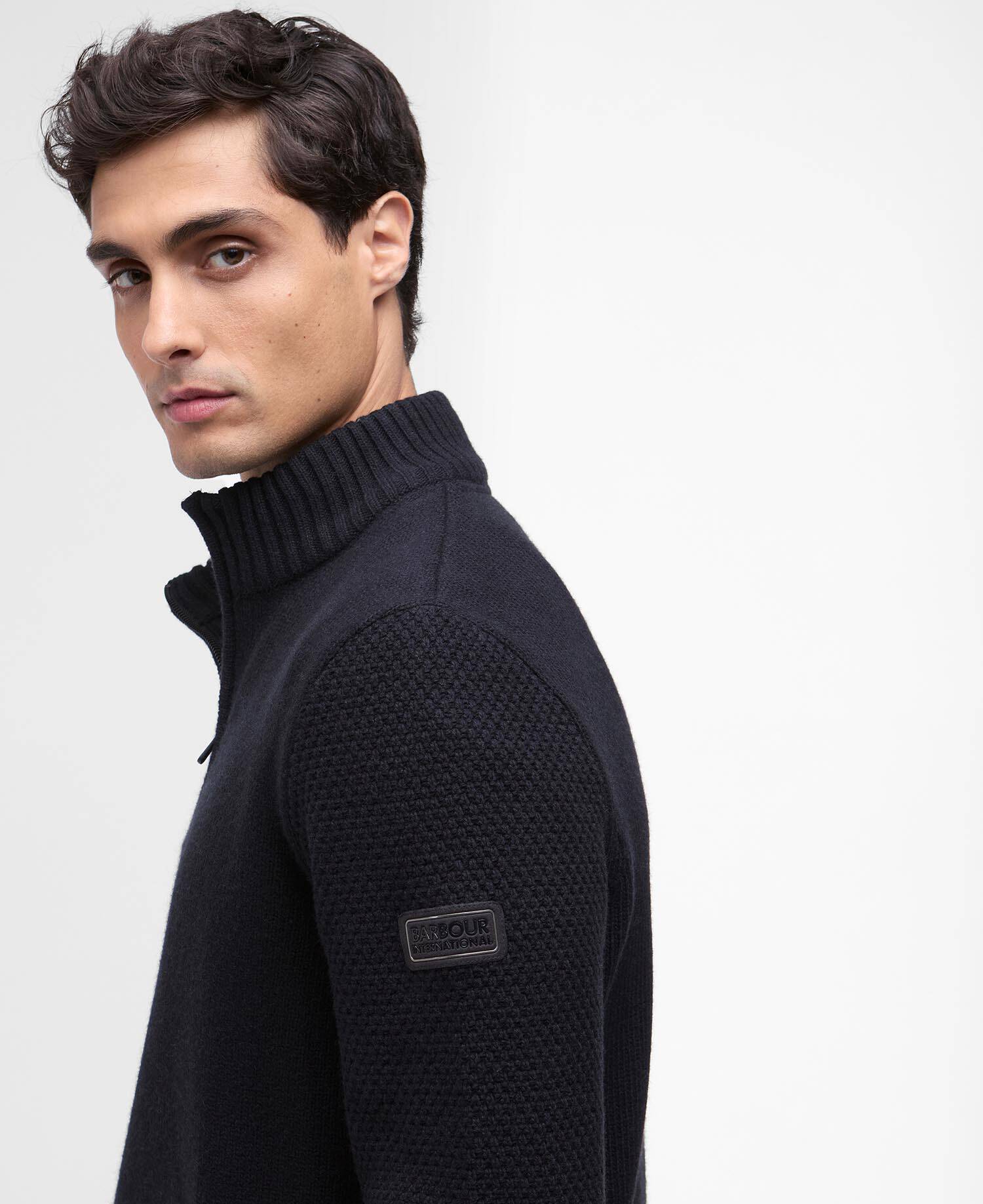 Enfield Funnel Neck Jumper Black image number 3