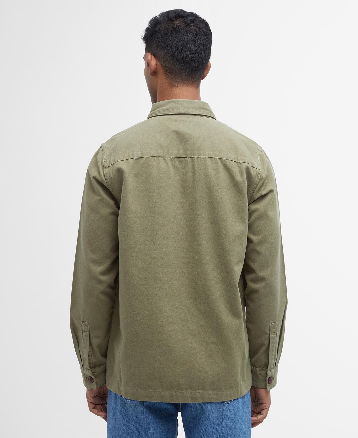 Washed Cotton Overshirt Bleached Olive