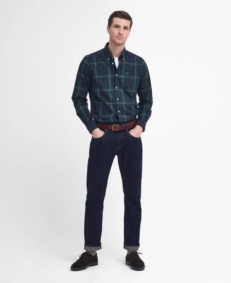 Wetheram Tailored Long-Sleeved Shirt Green Loch