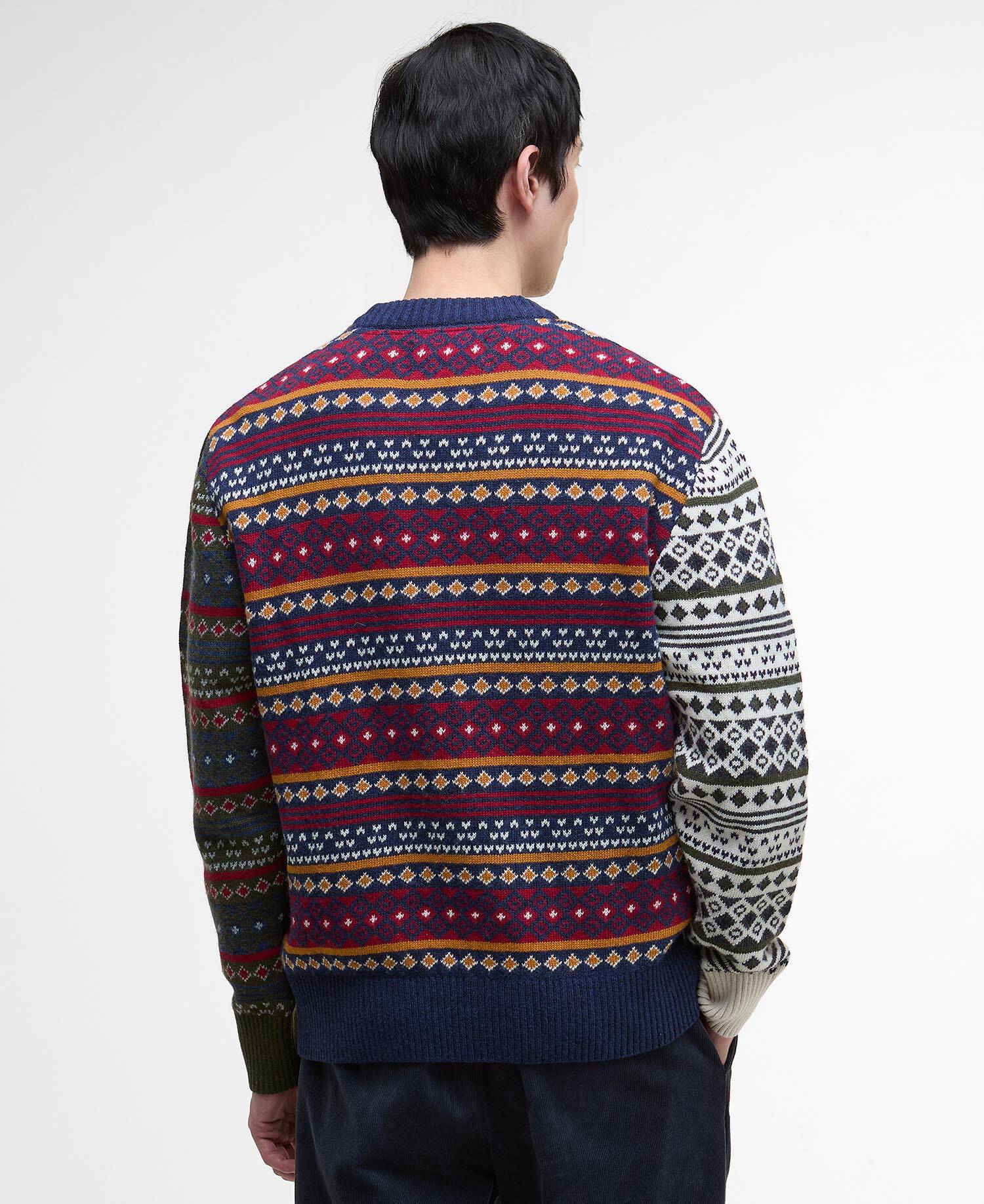 Patchwork Fair Isle Crew Neck Jumper image number 2