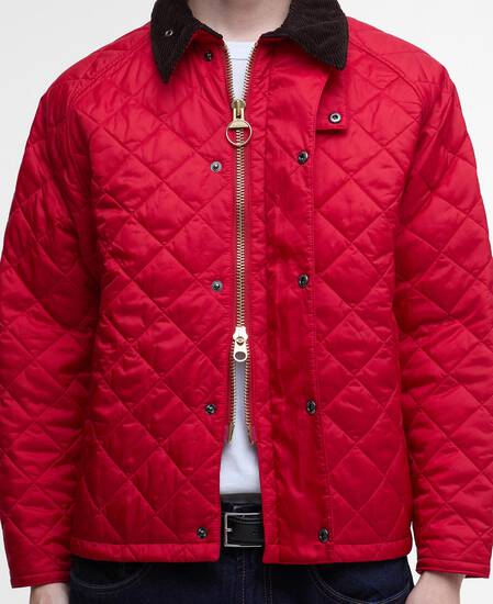 Oversized Transport Quilted Jacket Brick Red Oversized Transport Quilted Jacket Brick Red