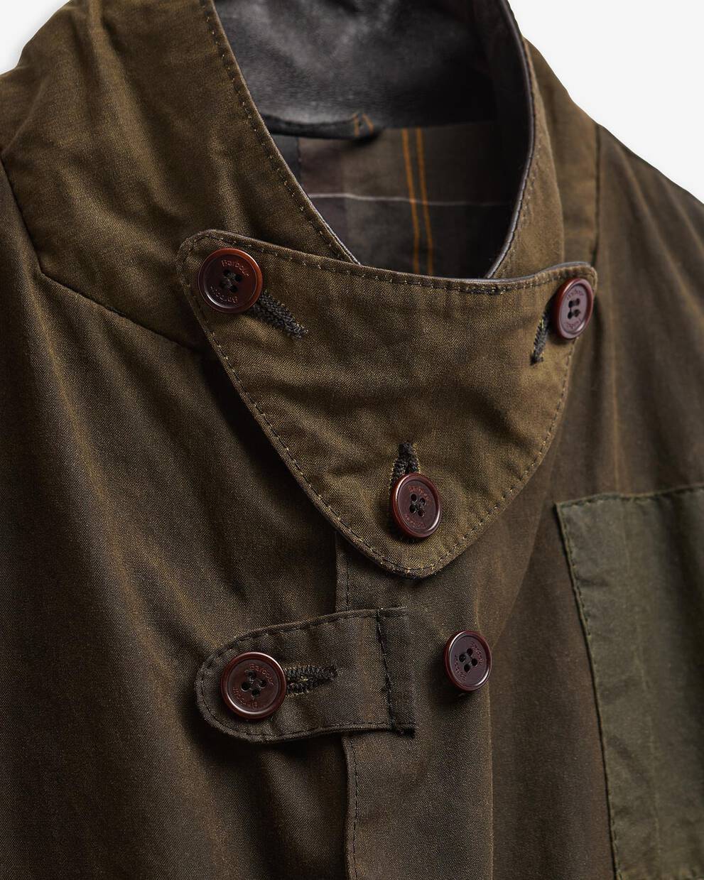 Barbour Re-Loved Beacon Waxed Jacket - Size L Olive