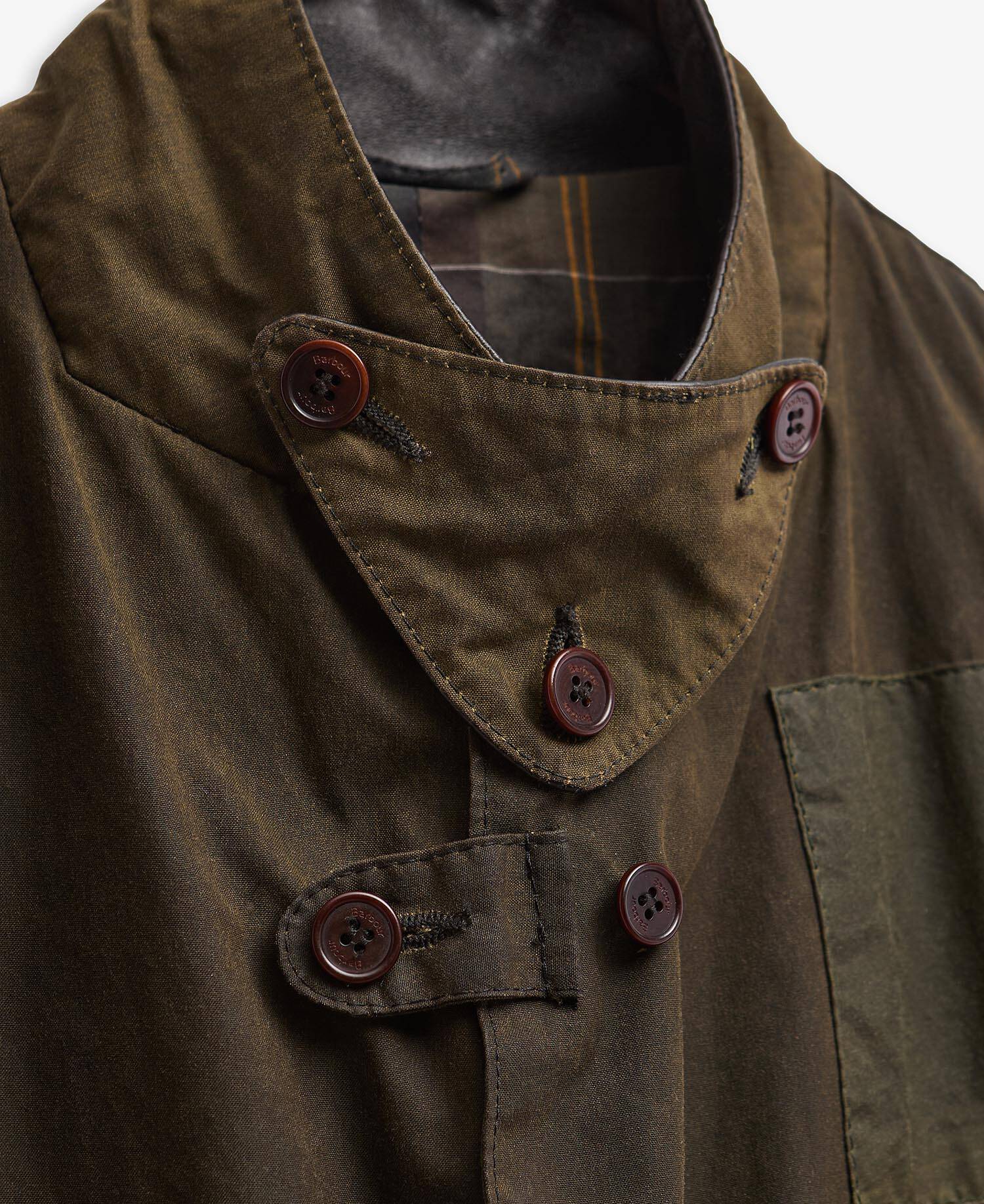 Barbour Re-Loved Beacon Waxed Jacket - Size L Olive image number 4