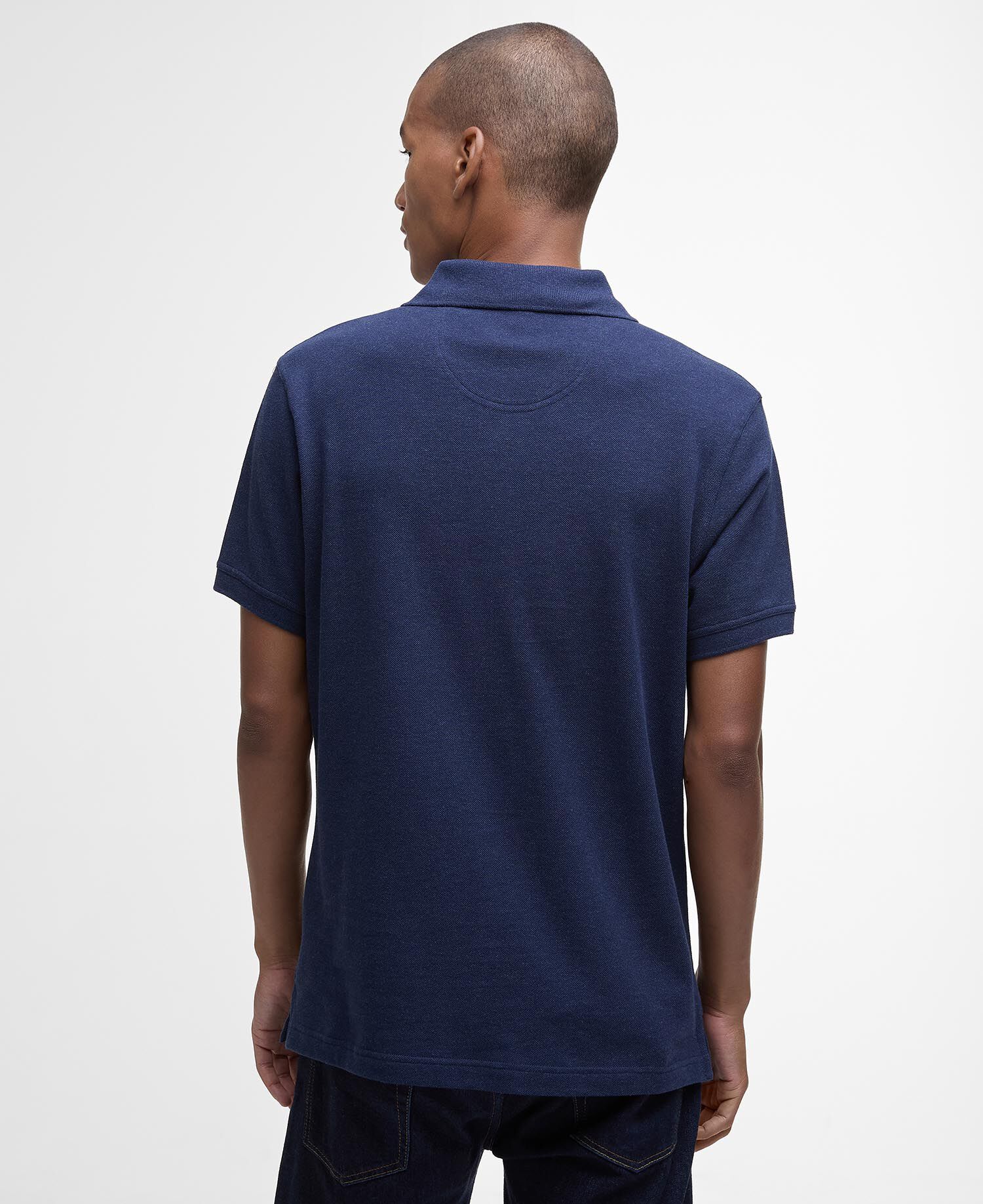 Tartan Pique Polo Shirt Inky Marl