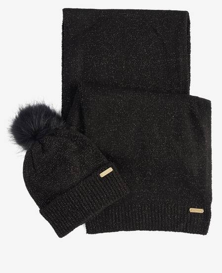 Sparkle Beanie & Scarf Gift Set Classic Black