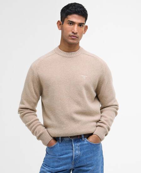 Grangetown Crew Neck Jumper Washed Stone