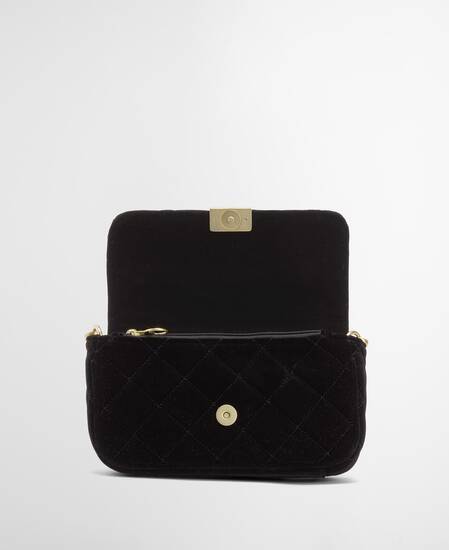 Mini borsa a tracolla trapuntata Soho Velvet Black
