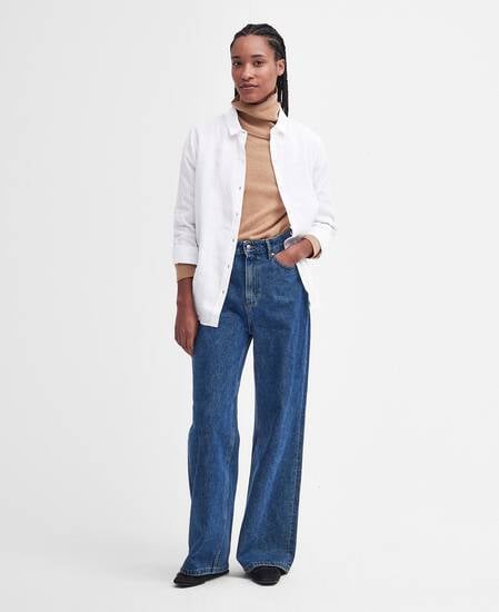 Marine Relaxed Long-Sleeved Shirt White