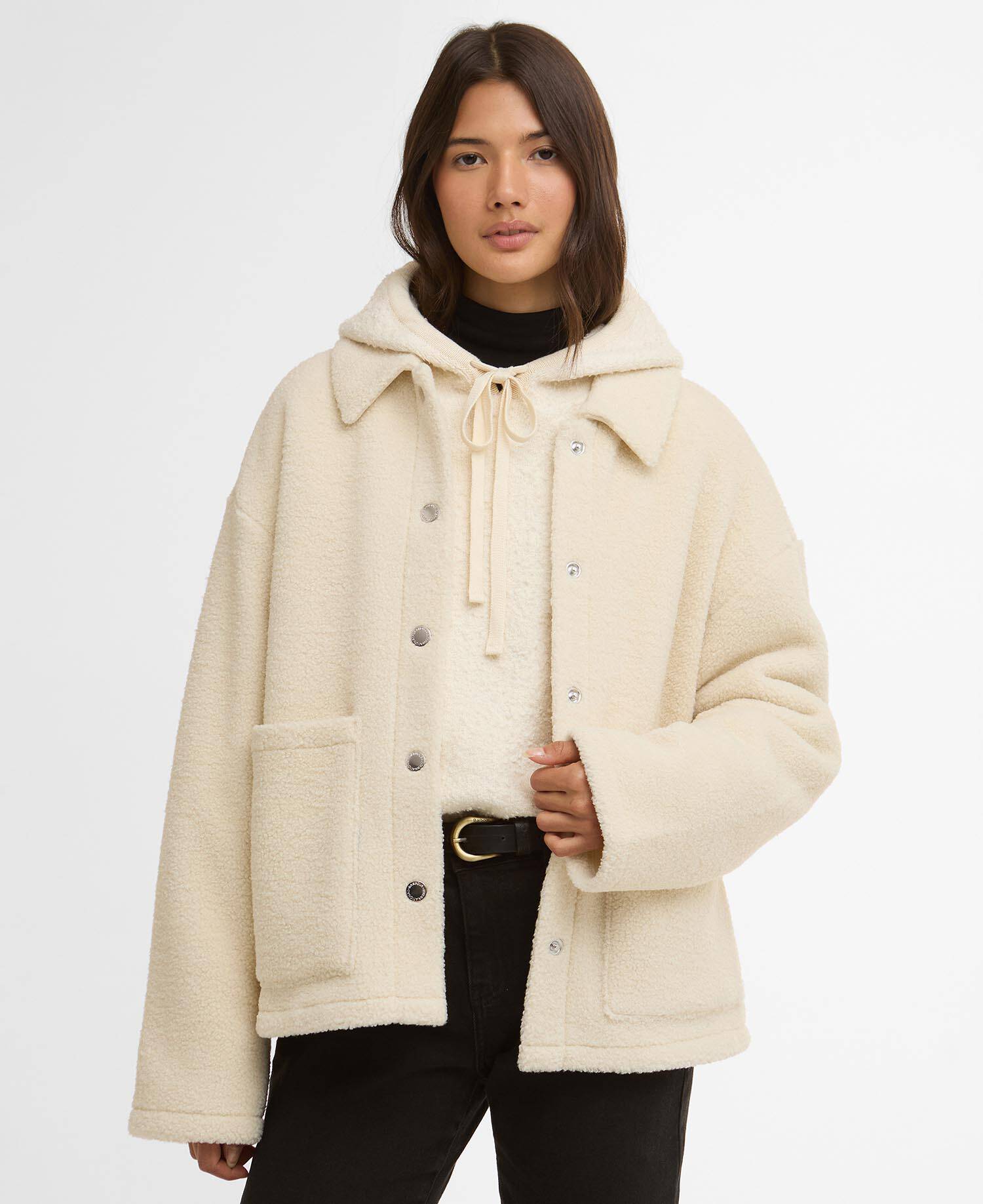 Rae Fleece Overshirt Bone White image number 0